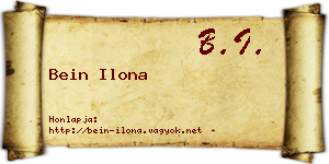 Bein Ilona névjegykártya